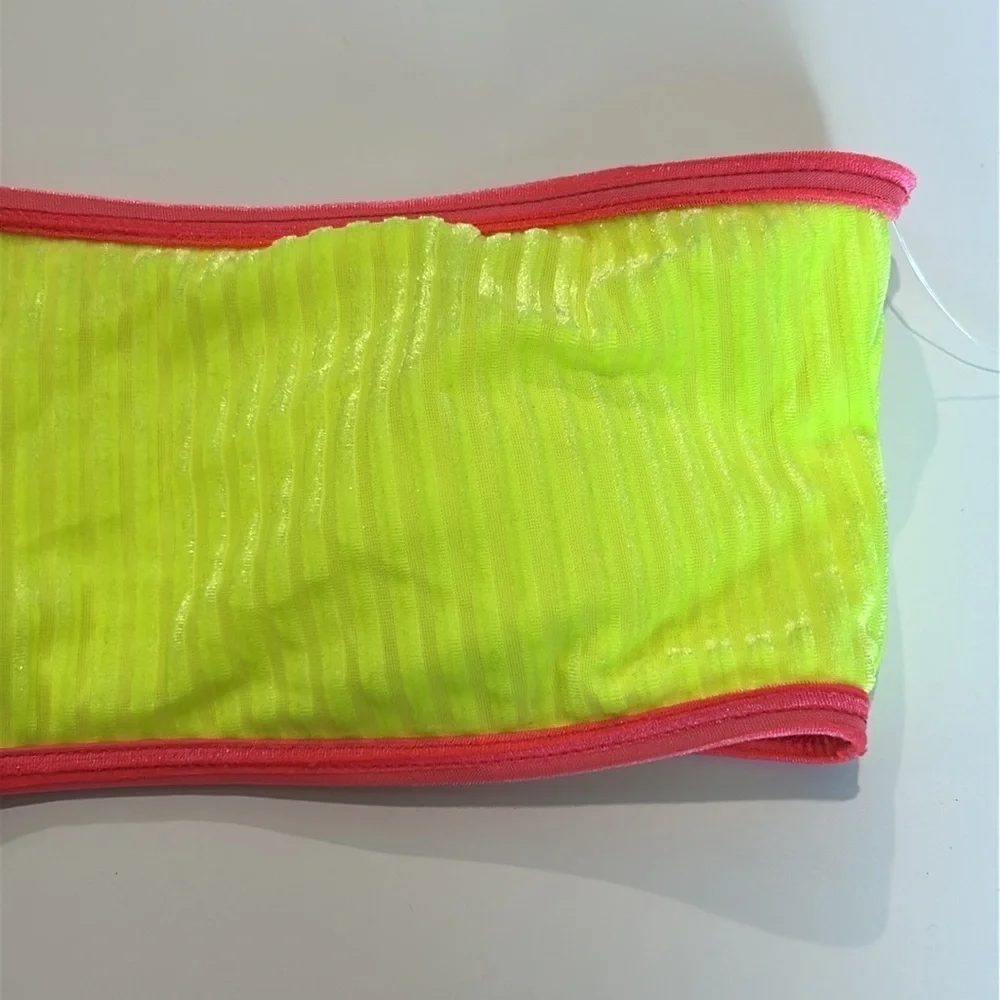 Dippin' Daisy's Fluorescent yellow bikini swim tub top size small new